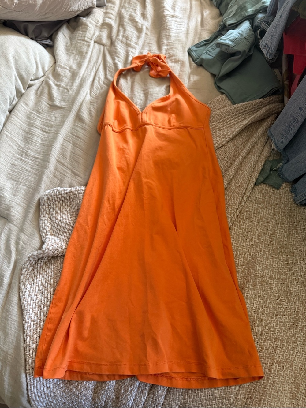 Tommy Bahama Bright Orange Halter Midi Dress